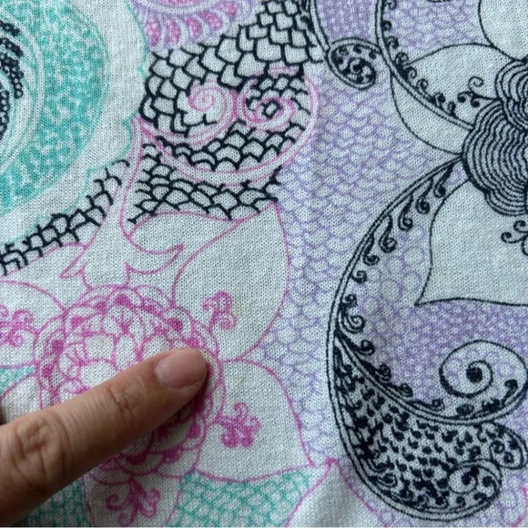 Talbots Multi Color Floral Mandala Linen Sleeveless Blouse Tank Top - Picture 14 of 14